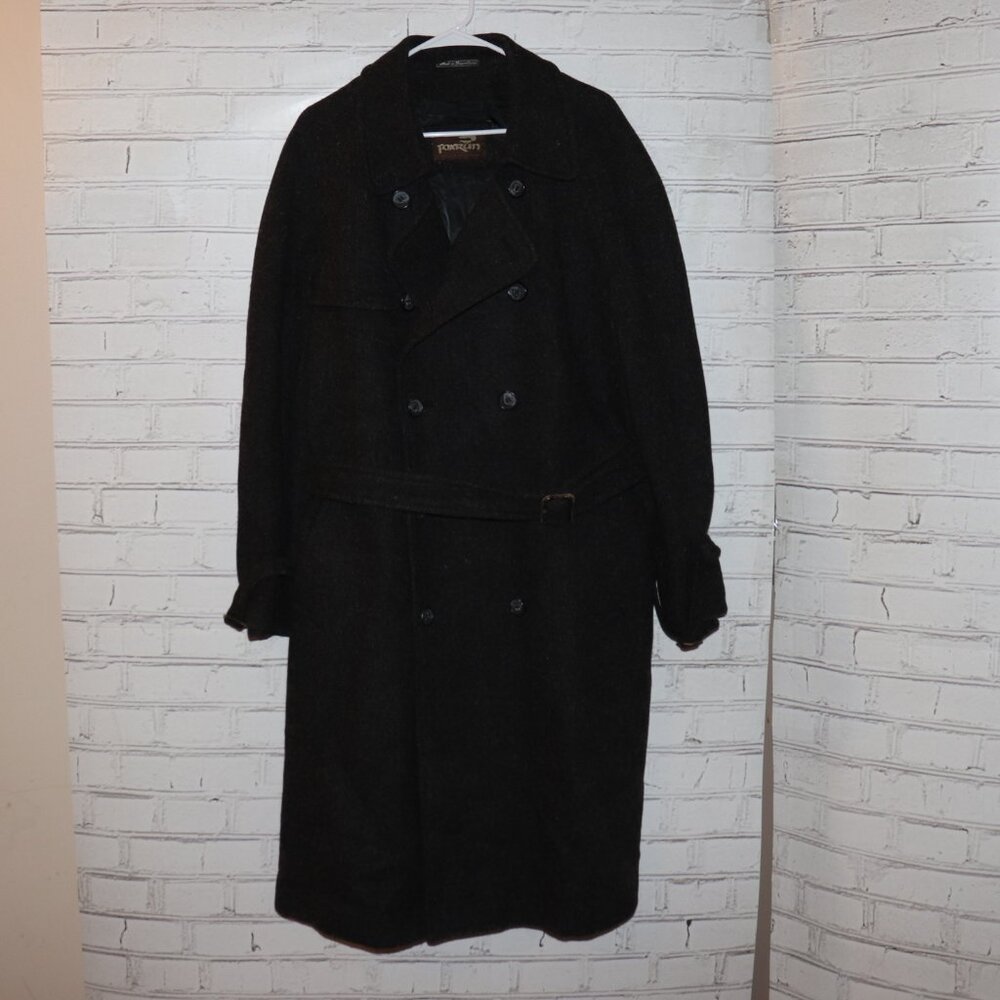 🖤 Fox Run Vintage Wool Trench Coat Men’s Medium (42" Chest) Made in Yugoslavia